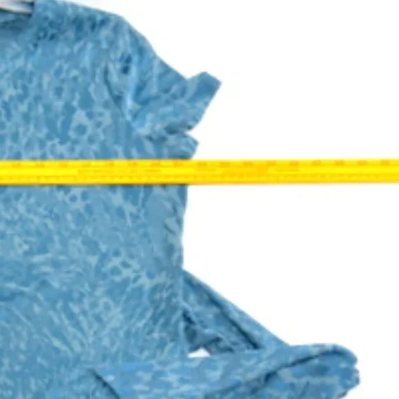 Simply Vera Vera Wang Women’s Blue Short Sleeve Tie Front Blouse - Size: Large - Picture 5 of 10